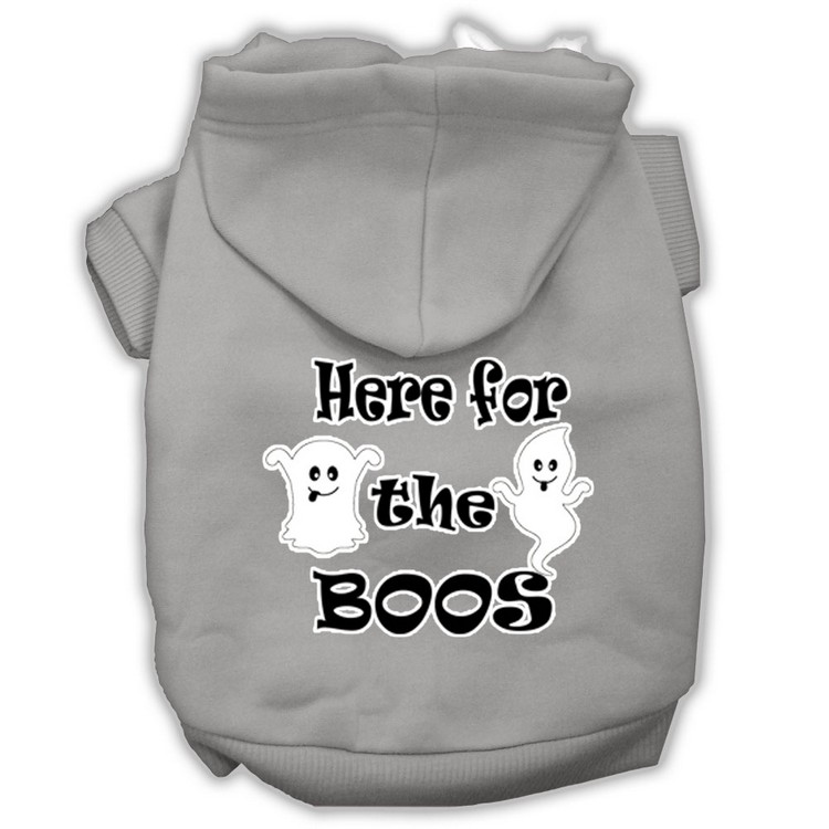 Here for the Boos Screenprint Dog Hoodie Grey XXXL